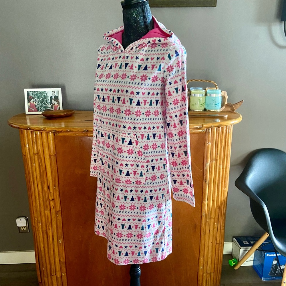 Cat & Jack Christmas Hoodie Fleece Nightgown - Picture 6 of 12